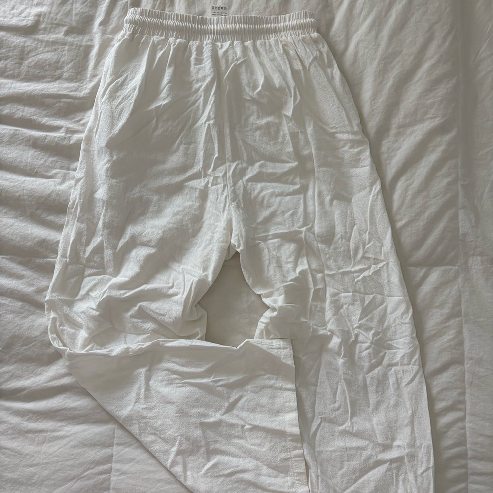 White Drawstring Pants - Picture 2 of 6